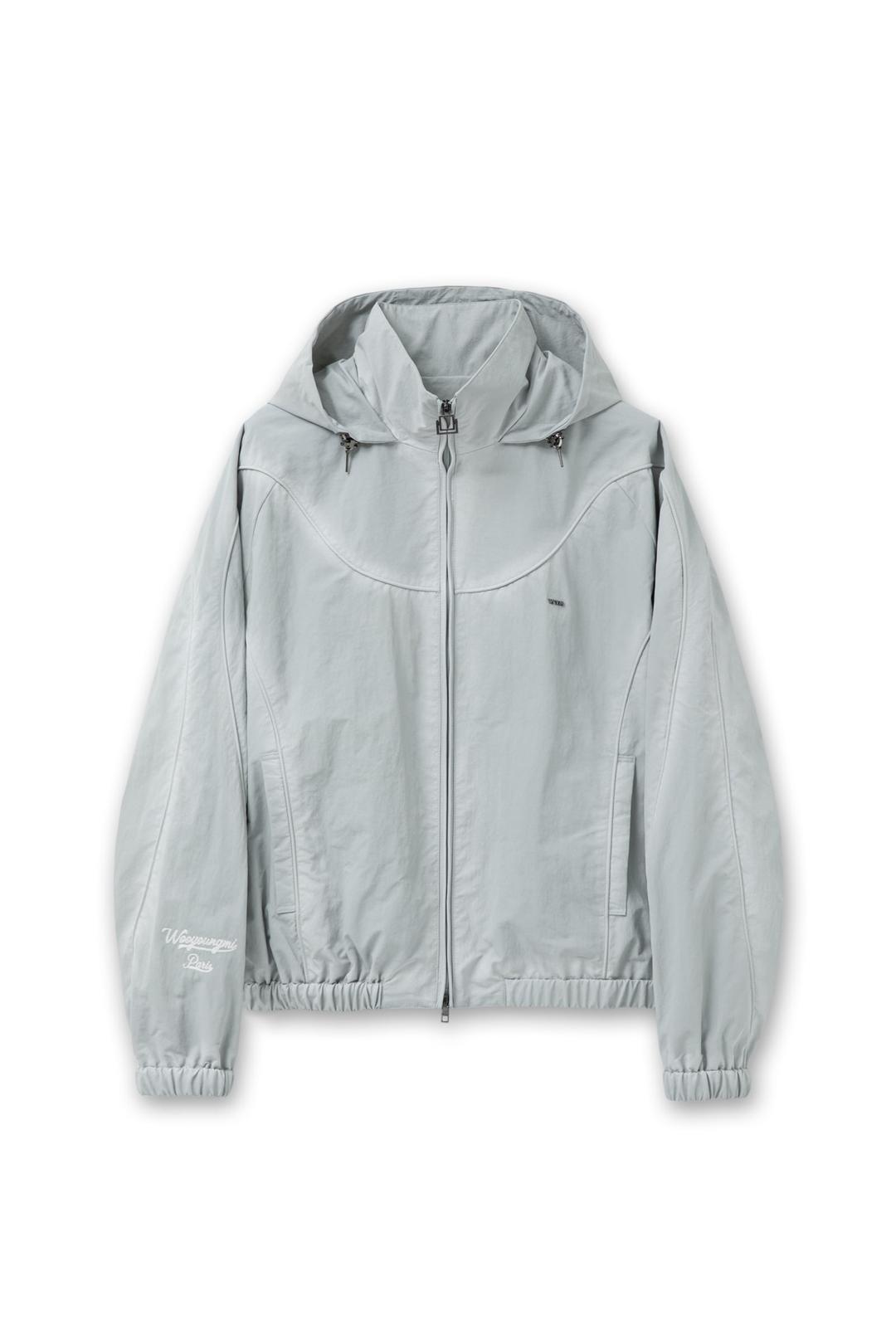 그레이 스프레이 나일론 자켓