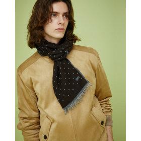 닥스 액세서리 24FW 반값세일남녀공용다크 브라운 도트 패턴 울혼방 스카프 DCSC4F774W3