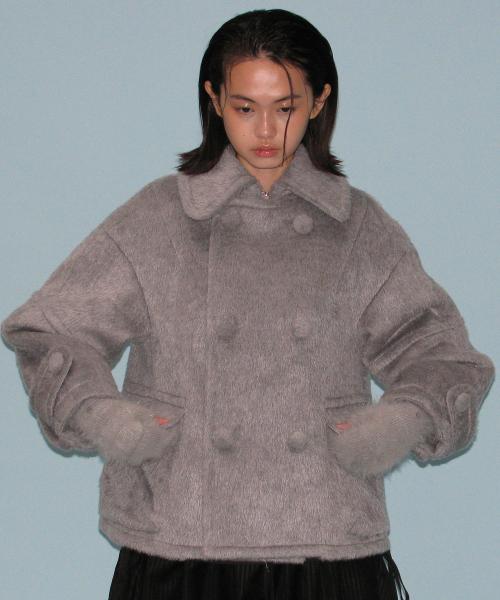 Double Breasted Half Coat [Gray]