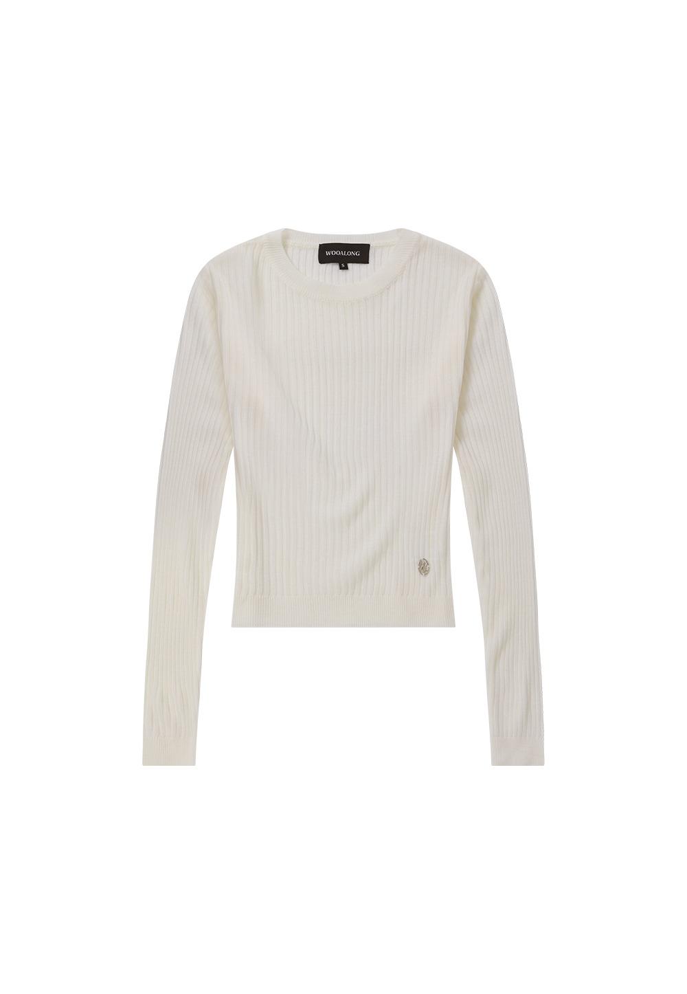 See-through slim rib knit - IVORY