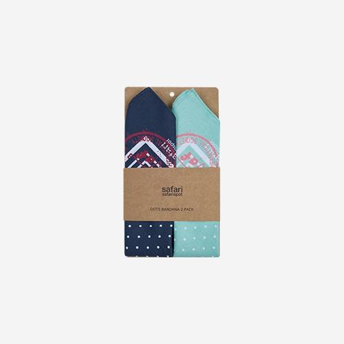 REC RUIT MATH DOTS BANDANA 2 PACK (NAVY/MINT)