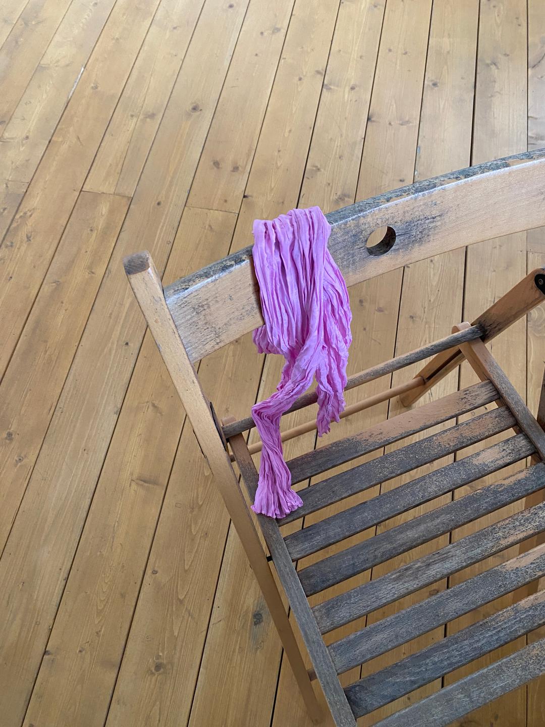 Cotton silk wrinkle scarf (Plum Pink)