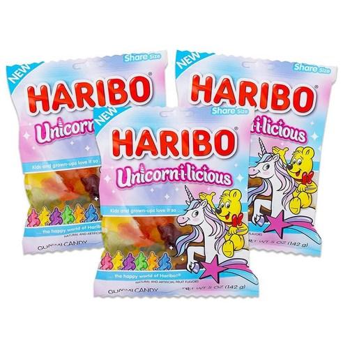 Haribo Unicorn-I-Licious 젤리 베어 캔디 벌크 3팩 유니콘 하리보 베어 믹스 캔디 - 츄잉/소프트캔디 | 쿠팡