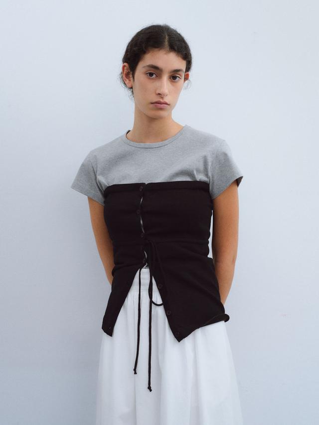 string tube top knit (black)