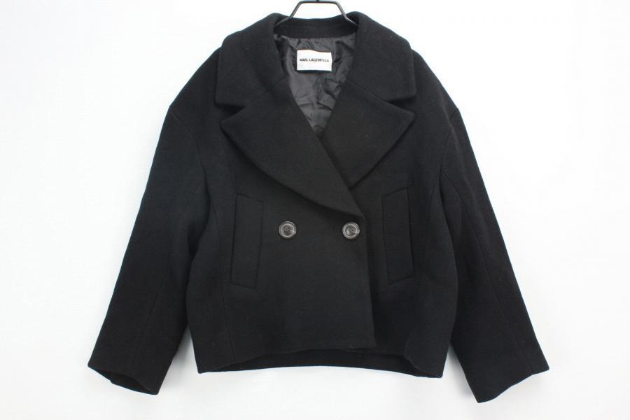 칼 라거펠트 블랙 투버튼 피코트(55)