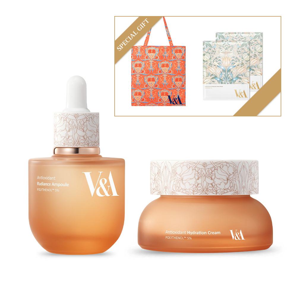 [유리하다 마켓 단독혜택]V&A 안티옥시던트 래디언스 앰플+크림 2종 기획 세트