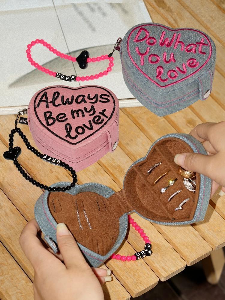 수심 Love Kitsch Case 데님 하트 보석함 케이스 쥬얼리 보관함 악세사리 키치