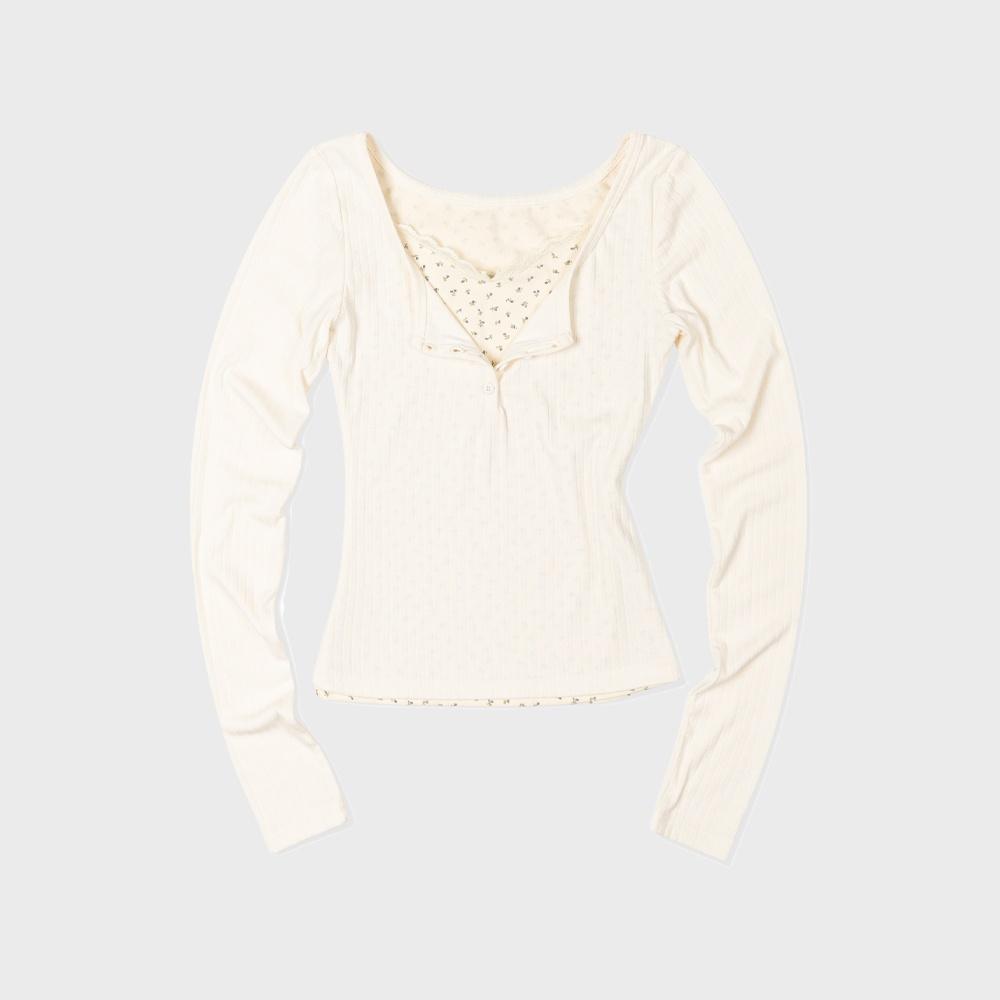 플로랄 레이어드 슬리브 (WHITE)