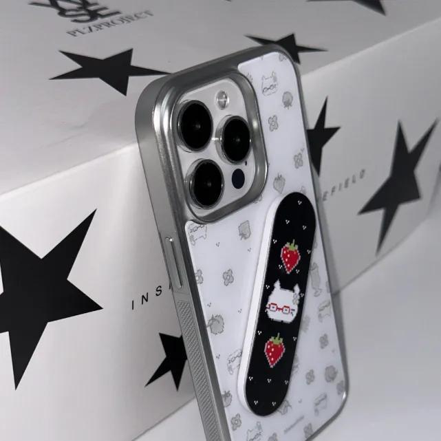 [+갤럭시] Glasses Dot Cat 실버 맥세이프 에폭시 케이스