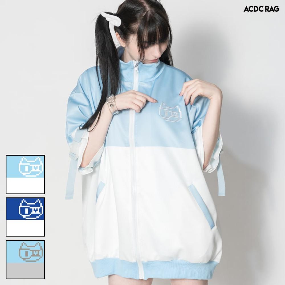 acdc rag 도트네코 도트고양이 반팔 자켓 져지 서브컬쳐 패션 양산형 지뢰계