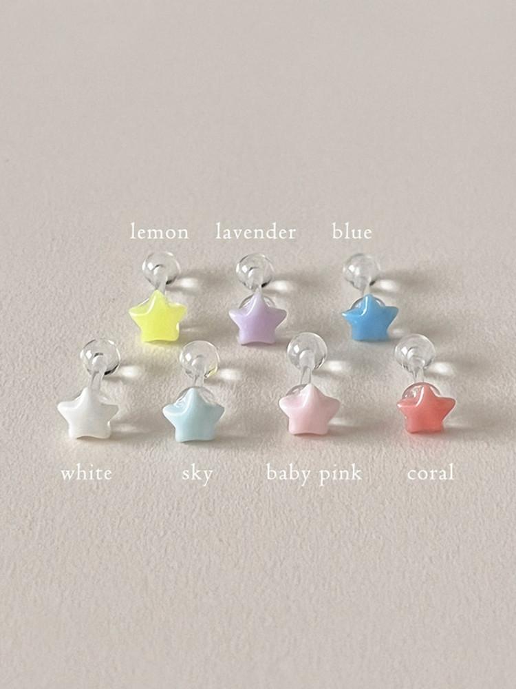 [BERRY]서니 포인트 별 아크릴 투명 피어싱 (7color)