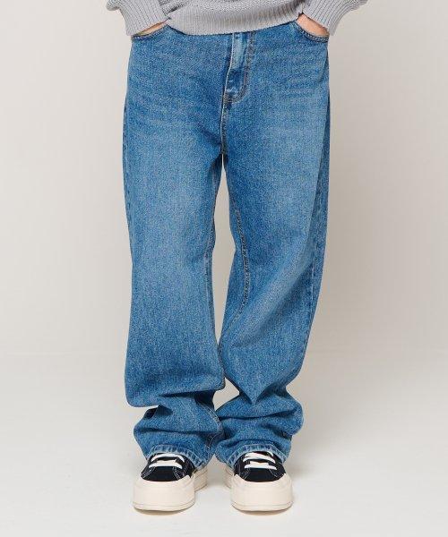 카고브로스(CARGOBROS)  세미 와이드 데님팬츠 (진청) - 사이즈 & 후기 | 무신사