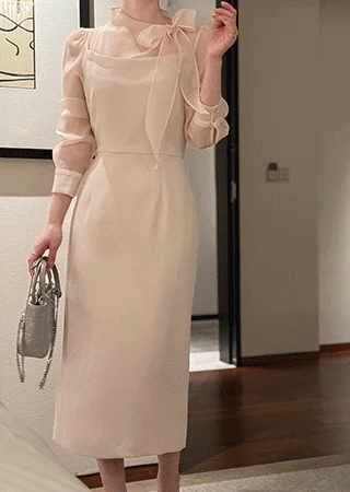 [방송협찬][하객룩] [단독] 샐리즈 타이 배색 원피스(S~L)