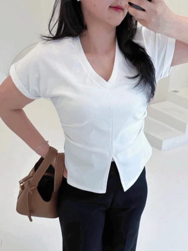 스트레이트 체형 -5kg 기본 스판 티셔츠