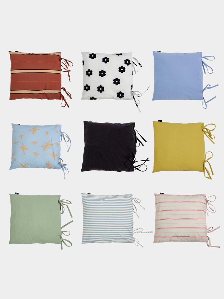 순면 자루형 리본 쿠션 겸 방석 커버 (방석 솜 포함)