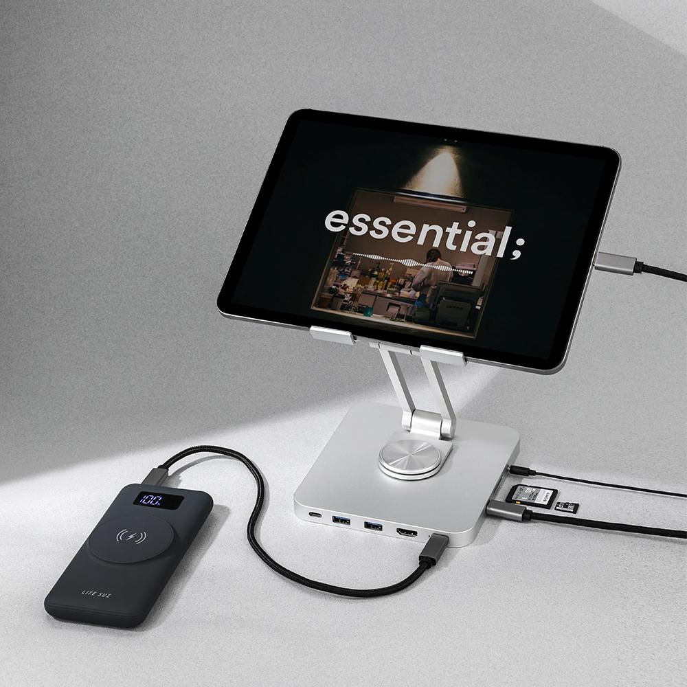 [임직원특가]라이프썸 360도 회전 태블릿 거치대 8in1 멀티허브 (LFS-HA55)