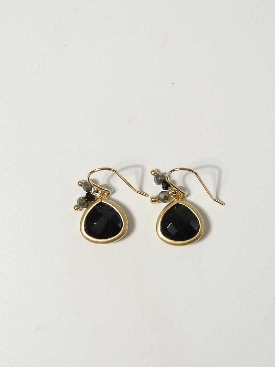 Off Black Water Drop Earrings