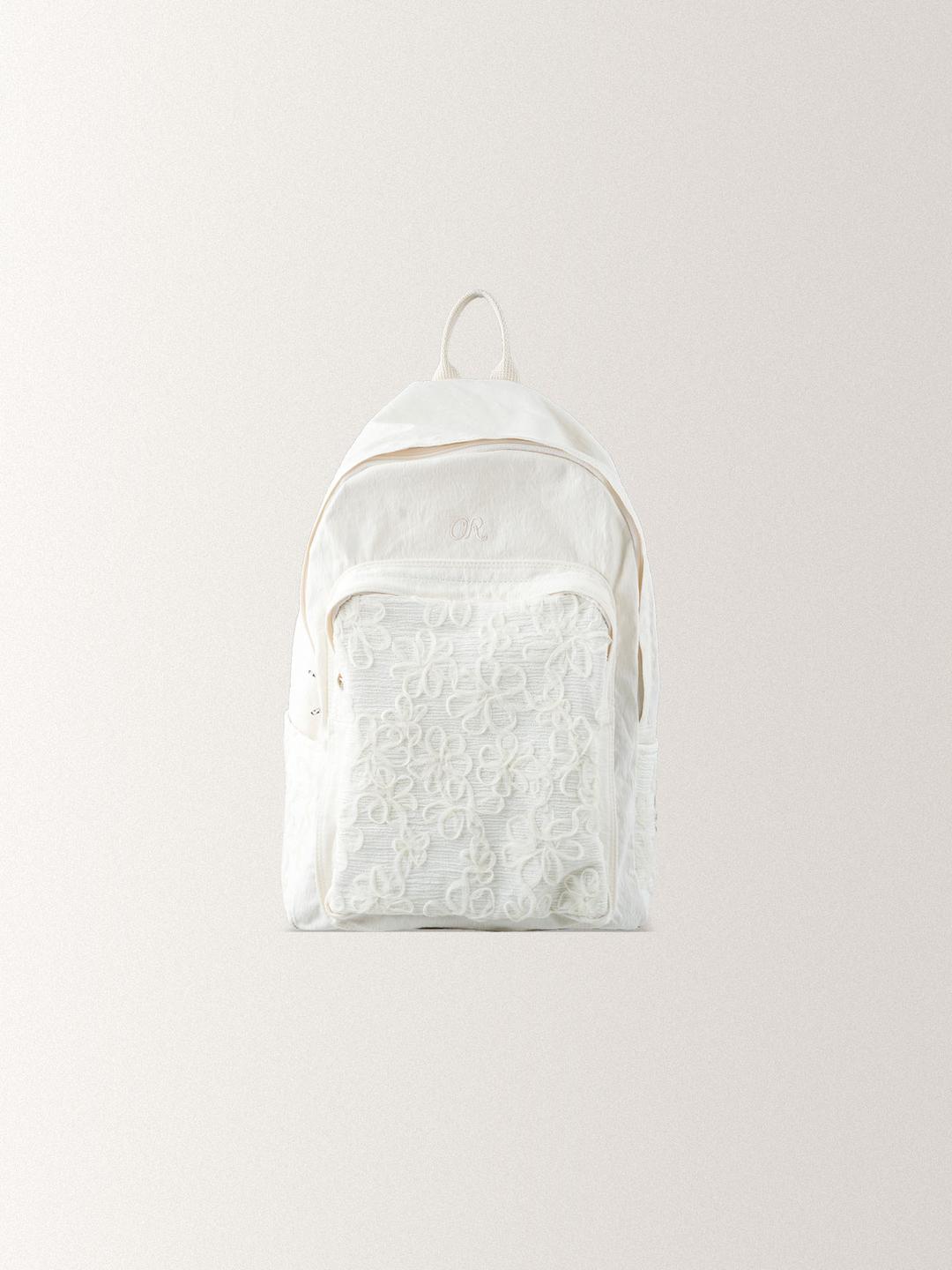 JAQUARD FLOWER BACKPACK [ CREAM ]