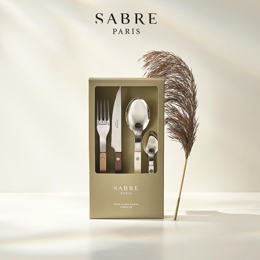 사브르 비스트로 펄리핸들 브라운 디너 4P 세트