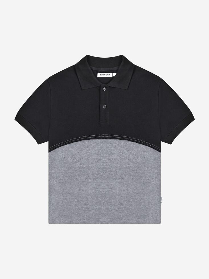 REGULAR HALF ROUND PK TEE (BLACK/GRAY)