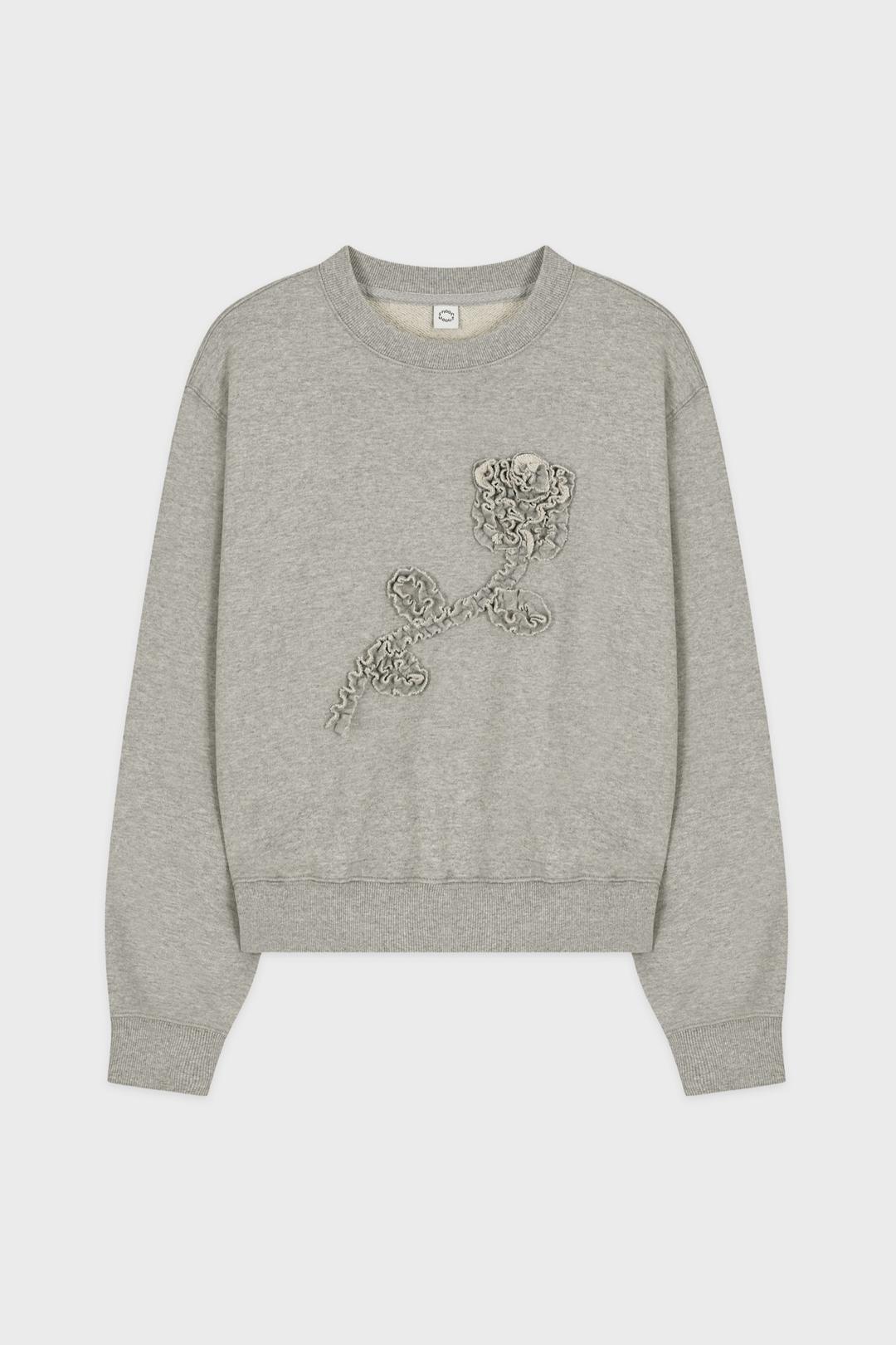 Rose Frill Sweatshirt (Melange Grey)