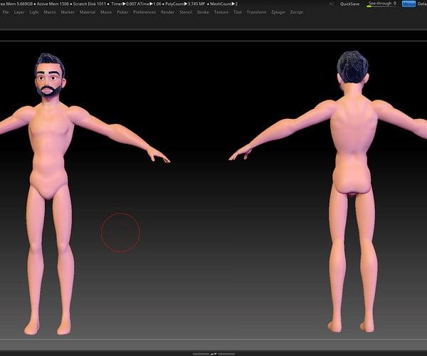 ArtStation - Stylized Character Base Mesh No. 16 in ZBrush 2019 - Toản Bống | Resources