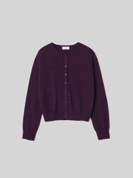[25 FALL][SALT Label] WOOL ROUND KNIT CARDIGAN_PURPLE