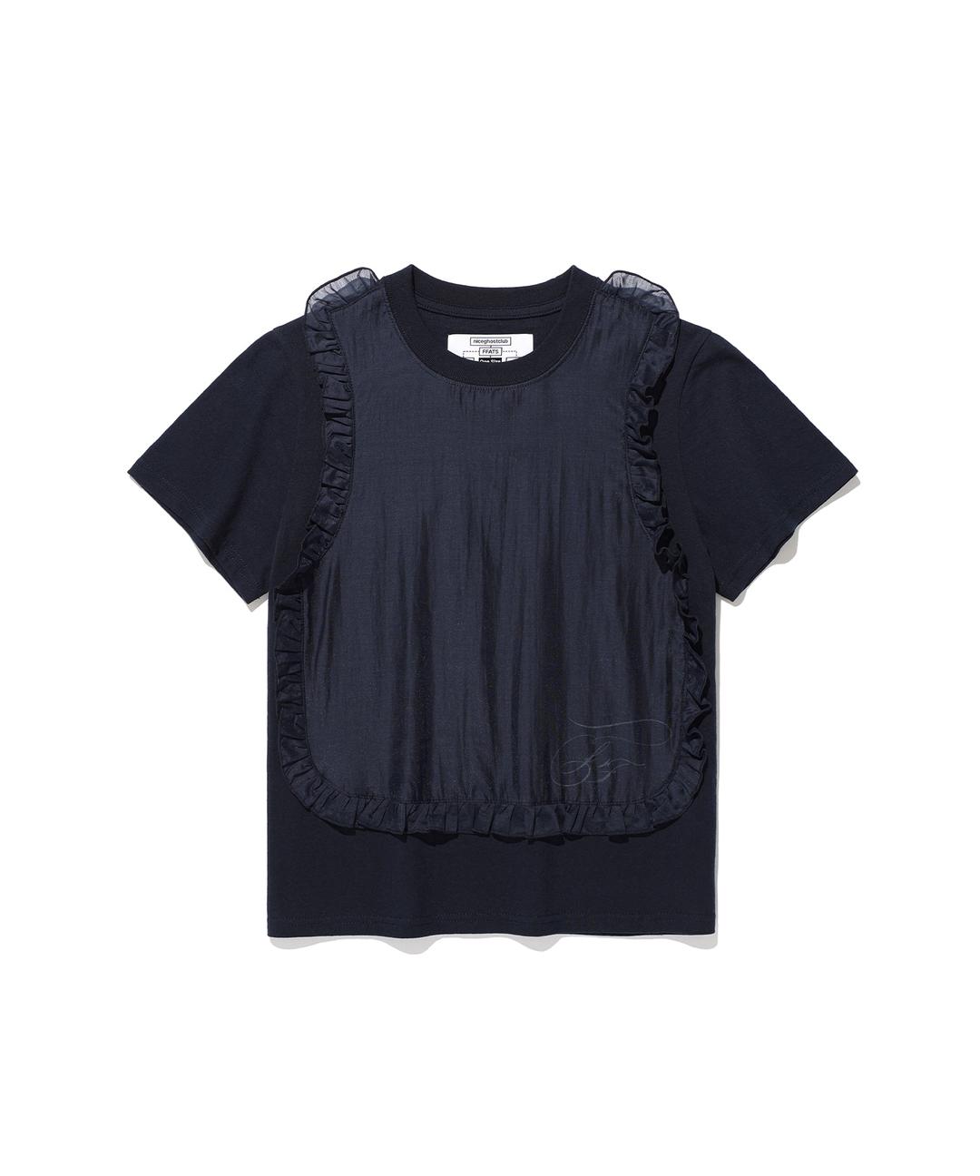 ffats frill apron layered tee[navy]