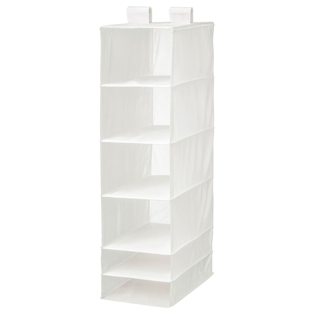 SKUBB Storage with 6 compartments - white 35x45x125 cm