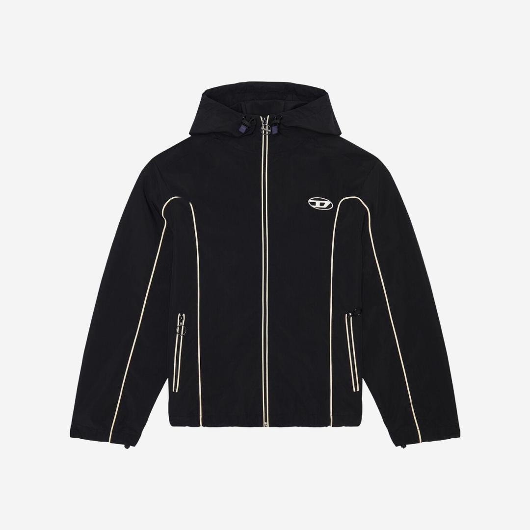 Diesel J-Hives Windbreaker with Contrast Piping Black