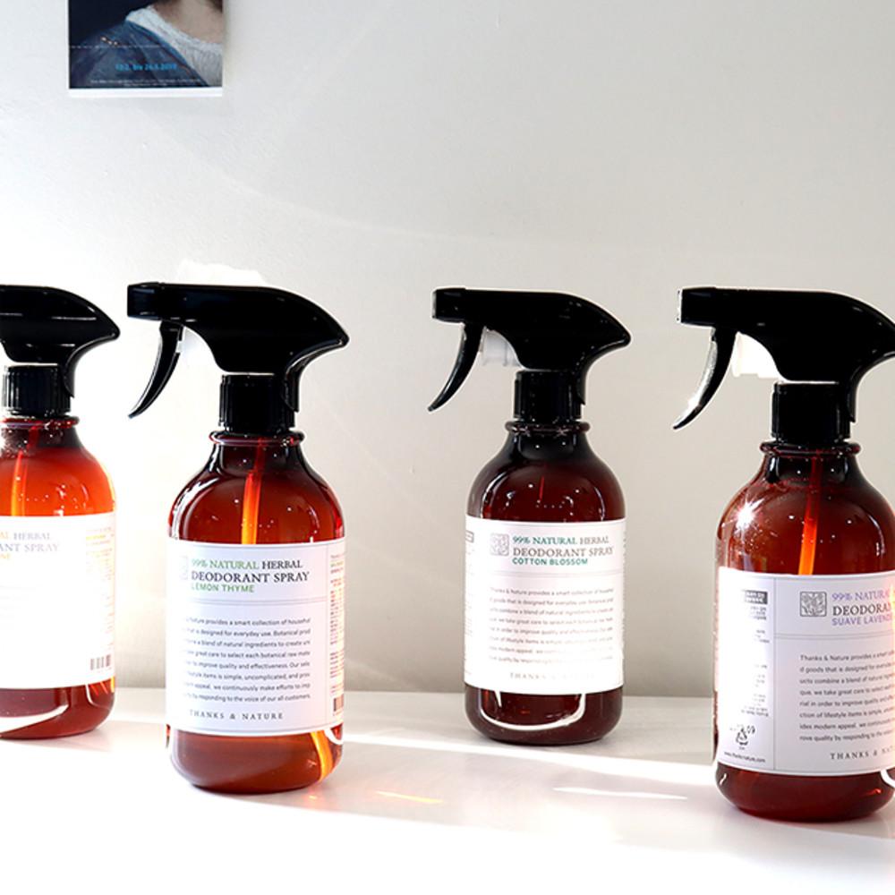 땡스앤네이처 99% 천연유래 성분 패브릭 룸 섬유향균탈취제 스프레이