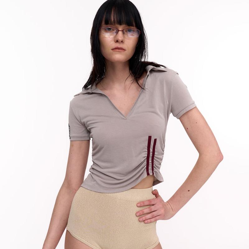 2 ARCHIVES SHIRRING POLO (BEIGE)