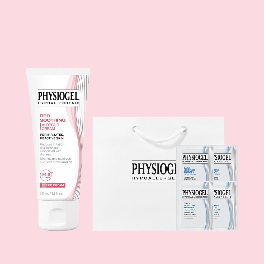 피지오겔 레드수딩 AI 리페어 크림 100ML+헤리티지 쇼핑백+DMT 로션 5ML사셰 4개