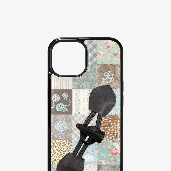 [1/8 출고] Mint Floral Patchwork Toggle Case