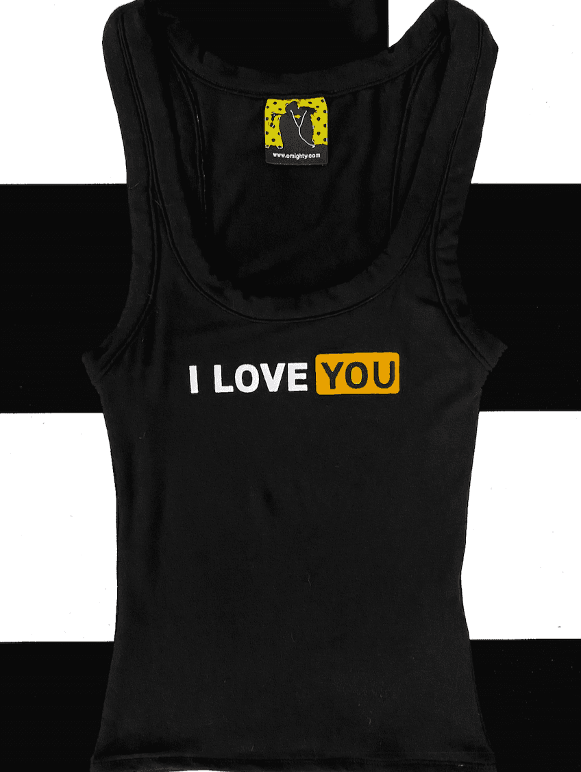 I LOVE YOU FITTED TANK IN BLACK