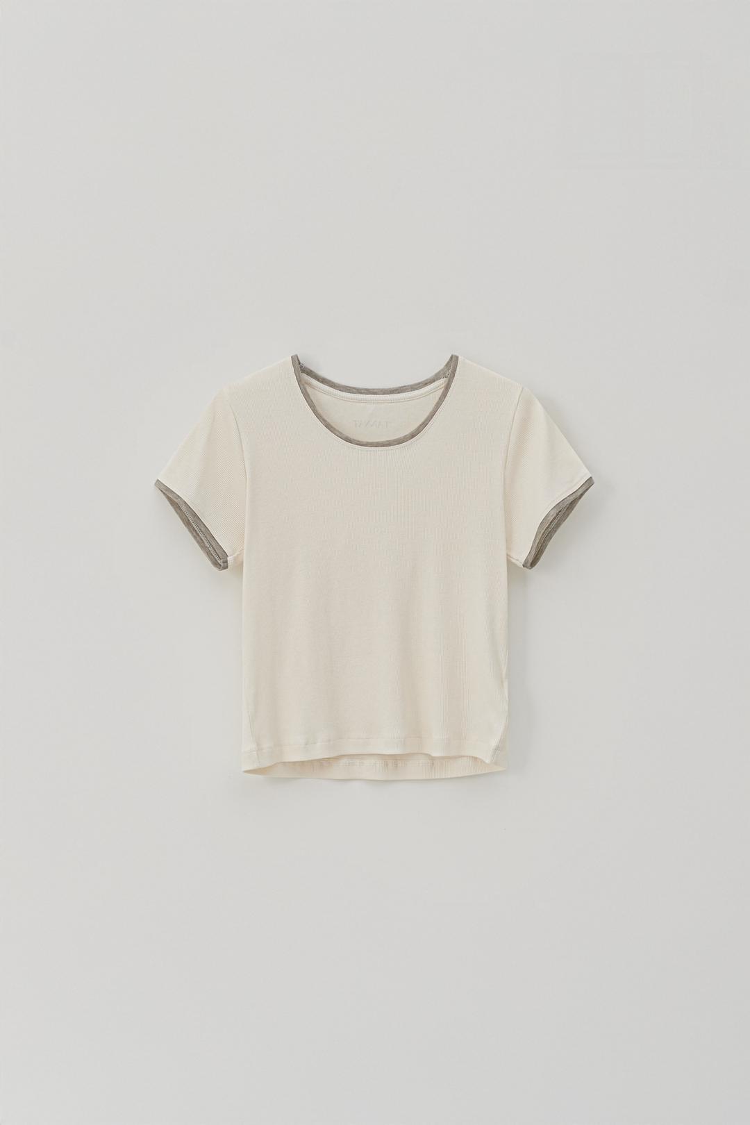 (1st re-stock) T/T Edge line t-shirt (cream)