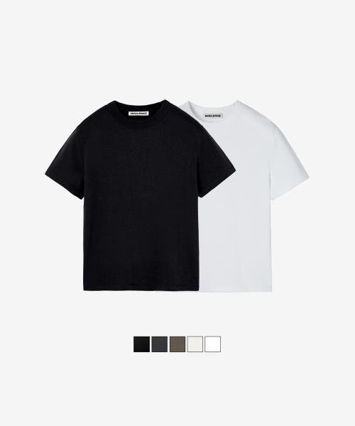 [2 PACK] W 수피마 코튼 프리미엄 티셔츠_5 Color