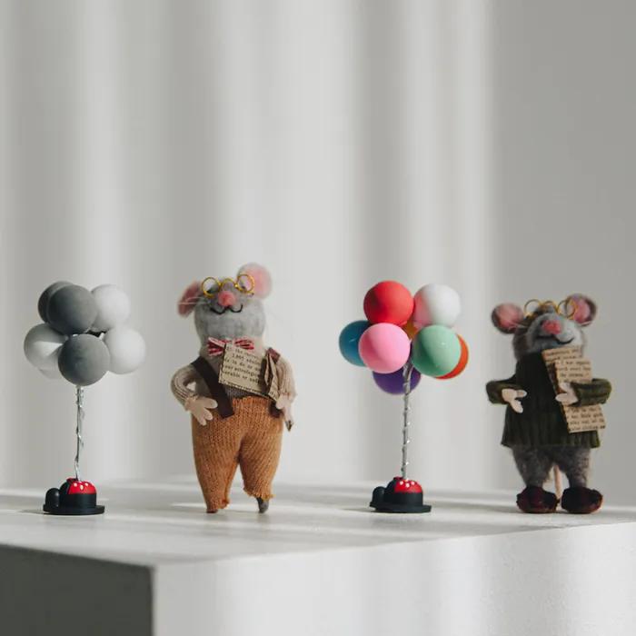 Cute Needle Felted Mouse 2종 풍선세트