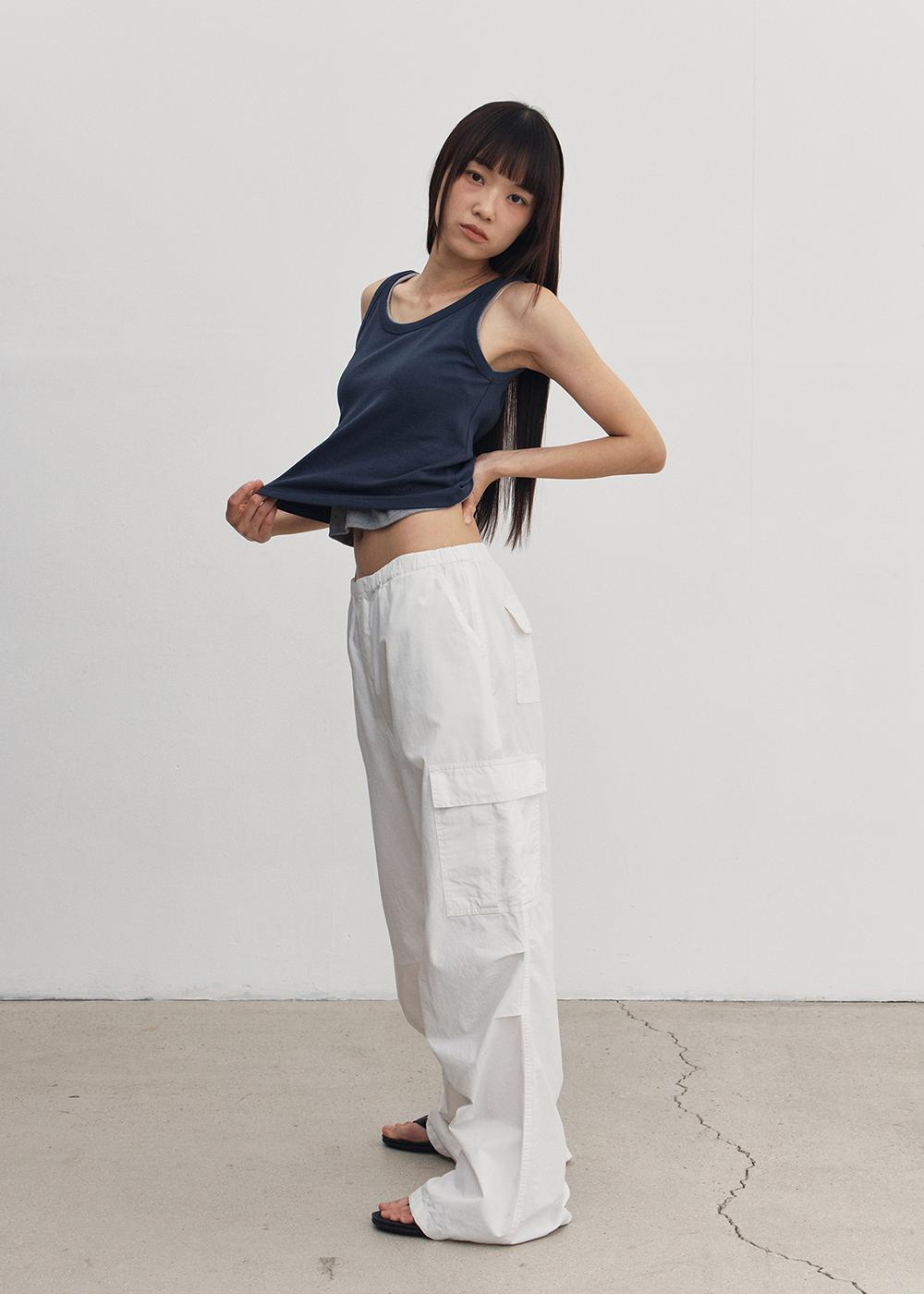 [예약배송] Parachute washing pants  (ivory)