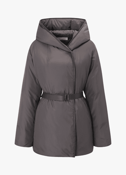 [시즌오프]벨티드 구스 후드 숏 패딩