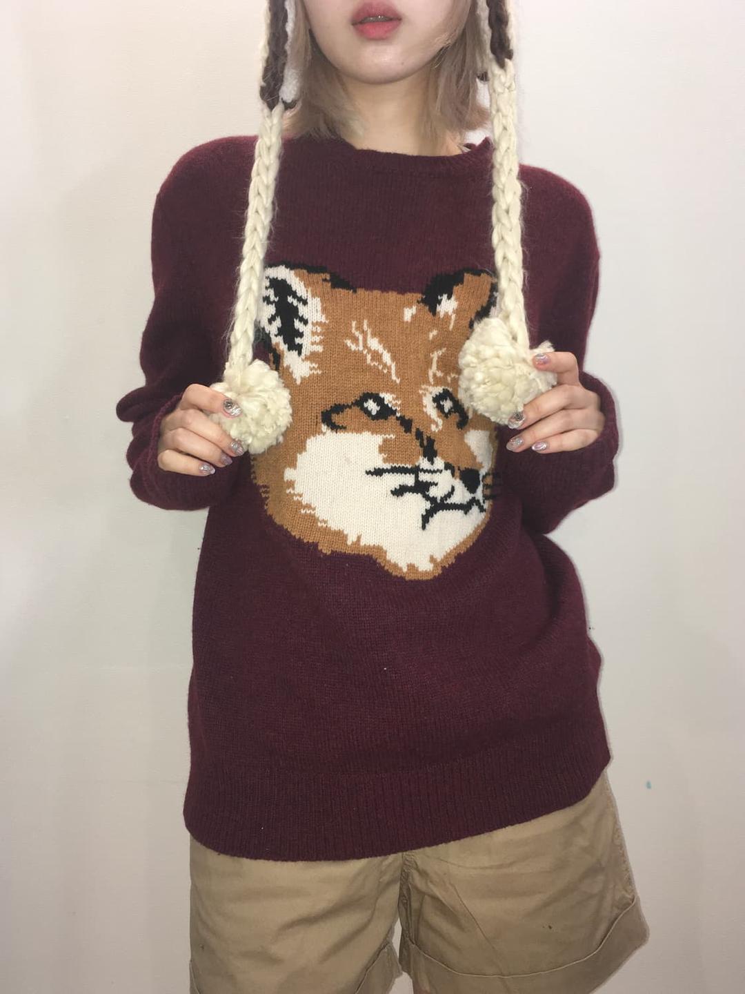 Maison kitsune 메종키츠네 버건디 보카시 니트 | 후루츠패밀리
