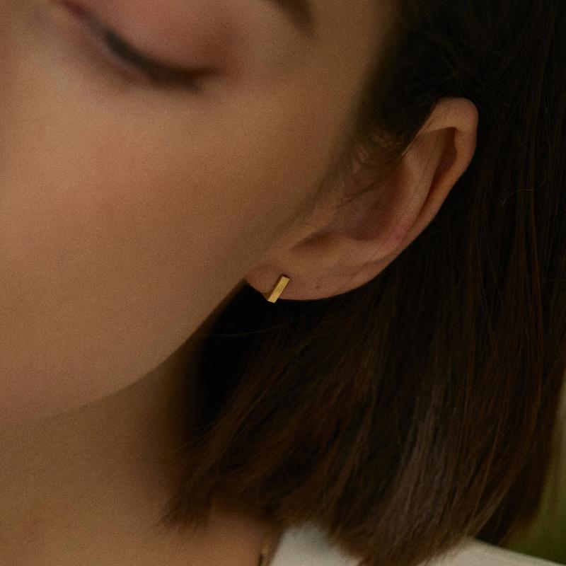 14k 베이직 바 원터치 귀걸이