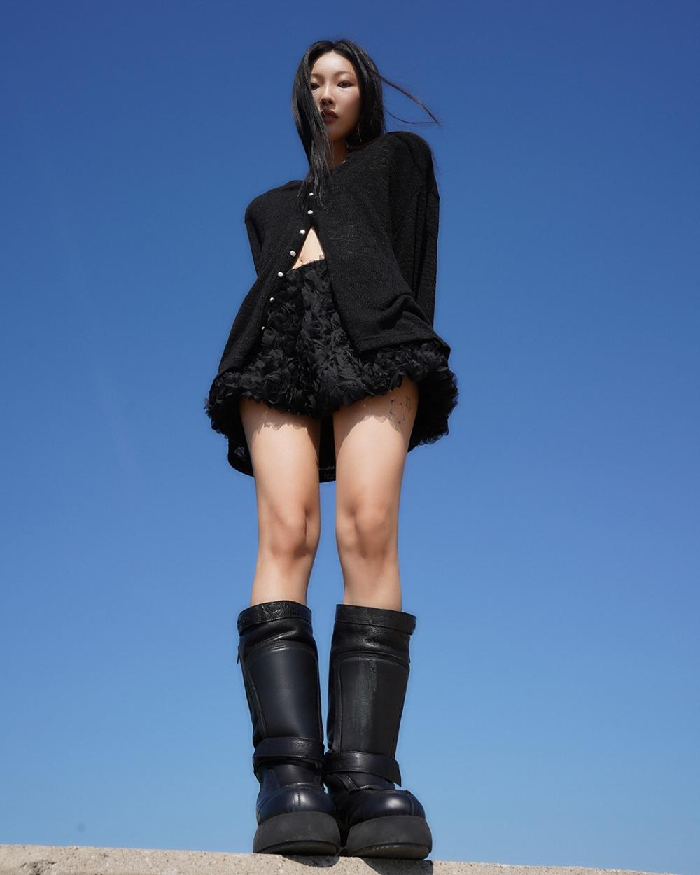 25FW rose texture mini skirt