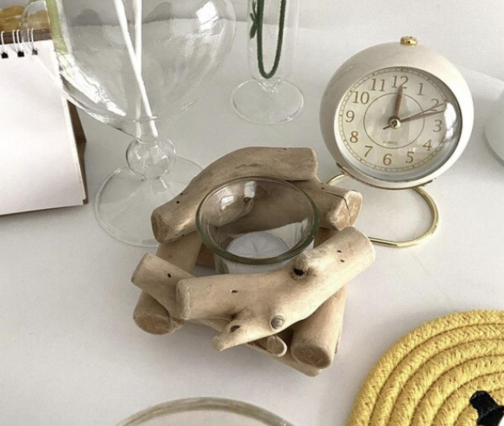 온리무드 모닥불 캔들 홀더 장작 불멍 양초홀더 받침 레트로 노르딕 오브제 장식 촬영 소품