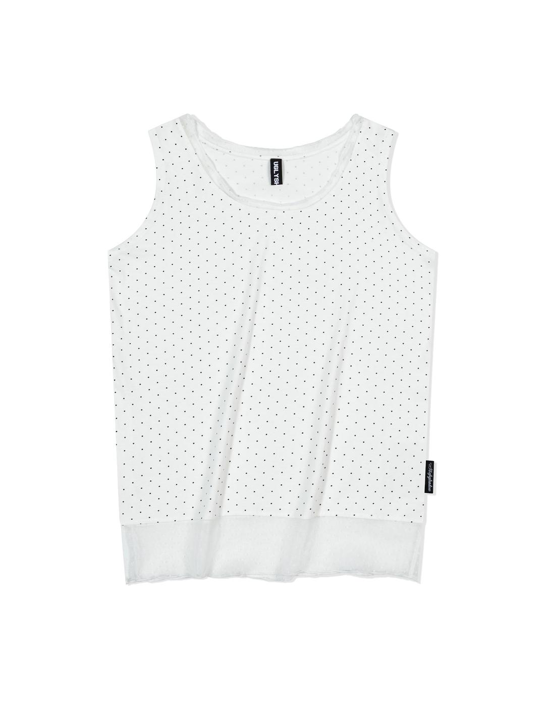 DOTTED LAYERED SLEEVELESS(IVORY)