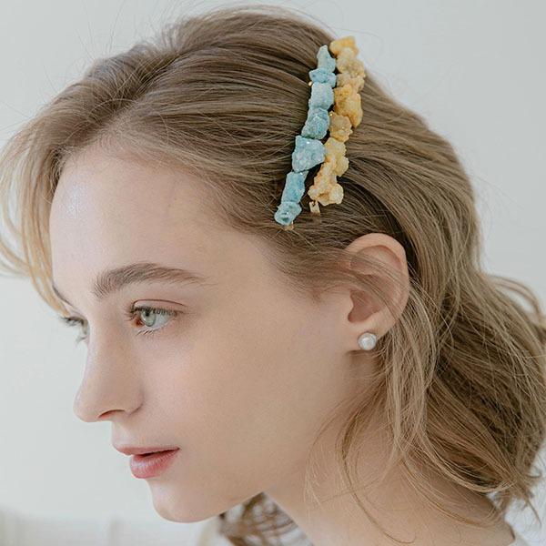 컬러 수정 헤어핀-L (JP-22-042AB)