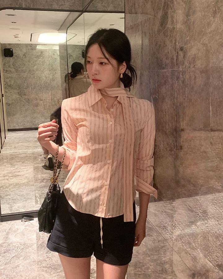 하이원스 [HWS] 하이원스 여성 스카프 슬림핏 셔츠