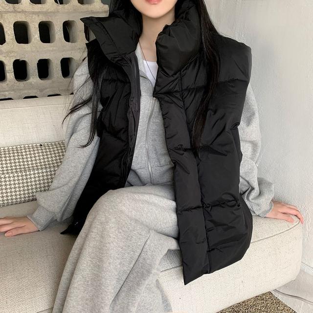 *남녀공용/아방핏* 폭신 하이넥 웰론 오버핏 패딩조끼