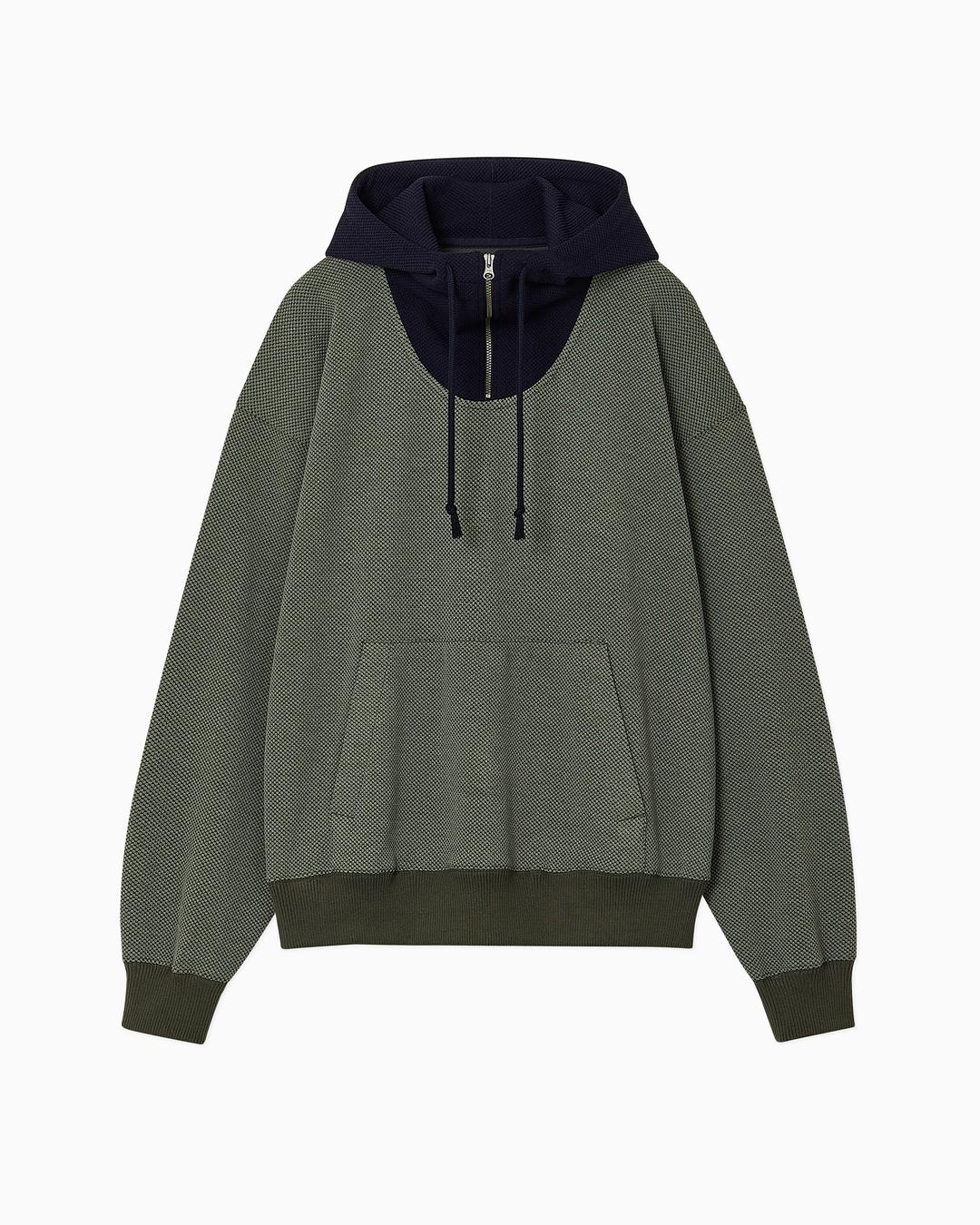 HOODED HALF-ZIPUP /  KHAKI NAVY