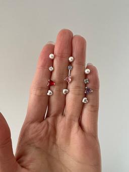 [92.5 silver] Lovely set earring (3color)